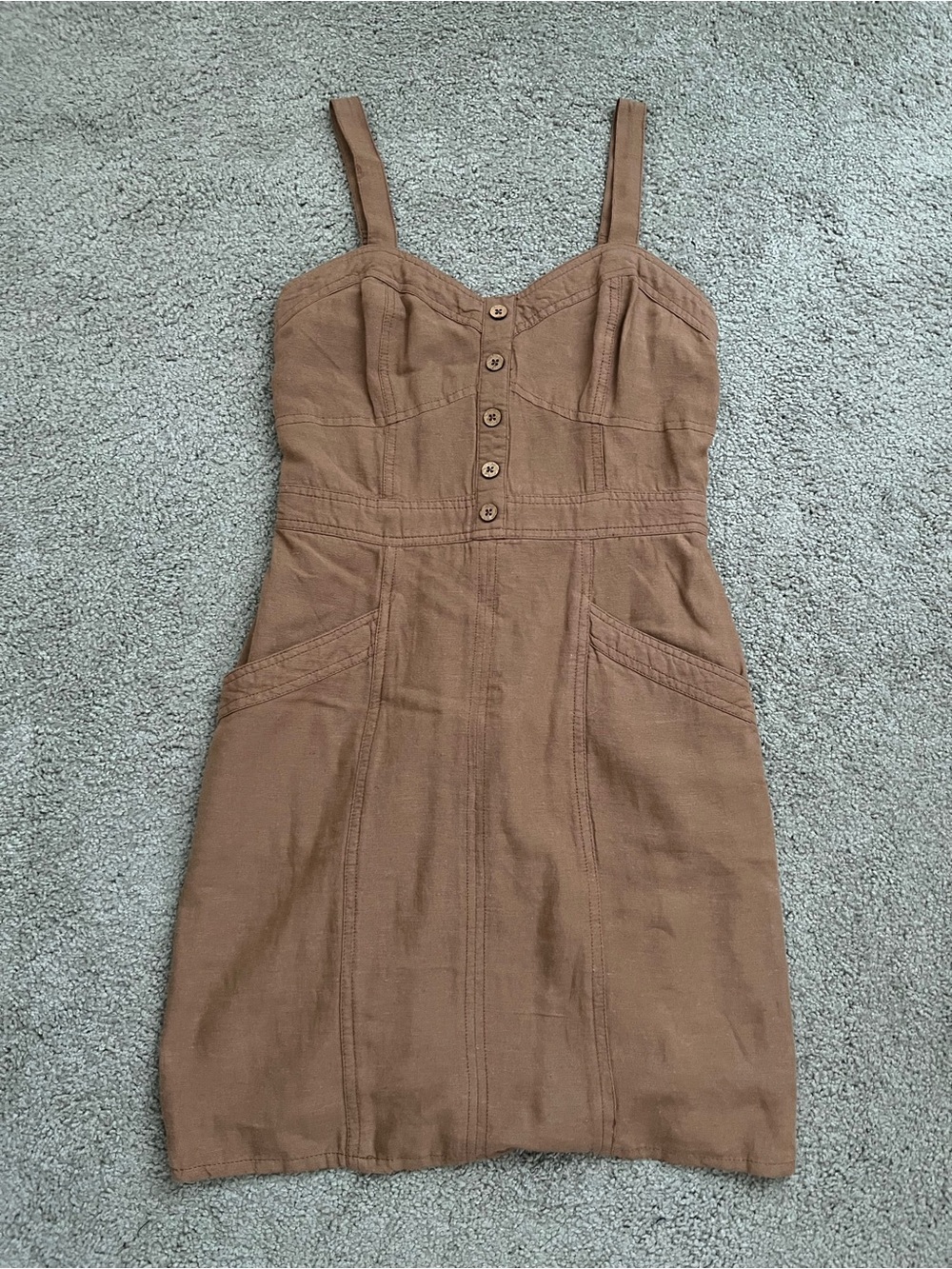 Button-Front Dress with Pockets